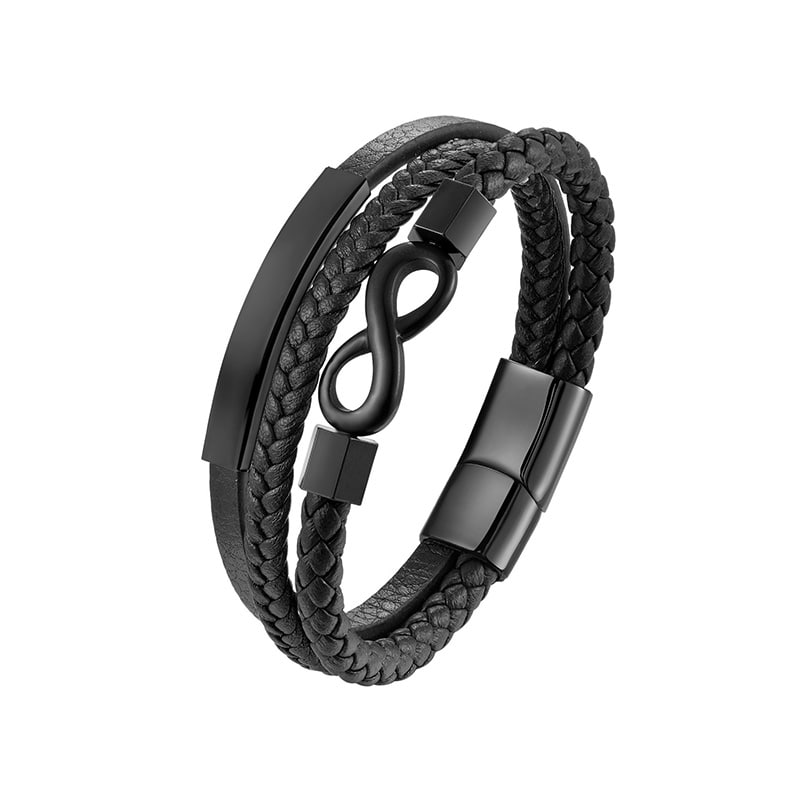 Herren-Lederarmband mit Gravur an meinen Mann - Liebesketten
