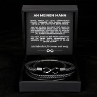 Herren-Lederarmband mit Gravur an meinen Mann