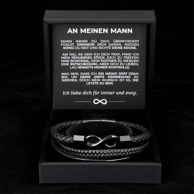 Herren-Lederarmband mit Gravur an meinen Mann