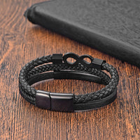 Herren-Lederarmband mit Gravur an meinen Mann