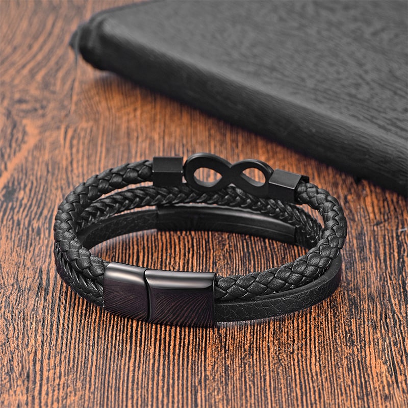 Herren-Lederarmband mit Gravur an meinen Mann