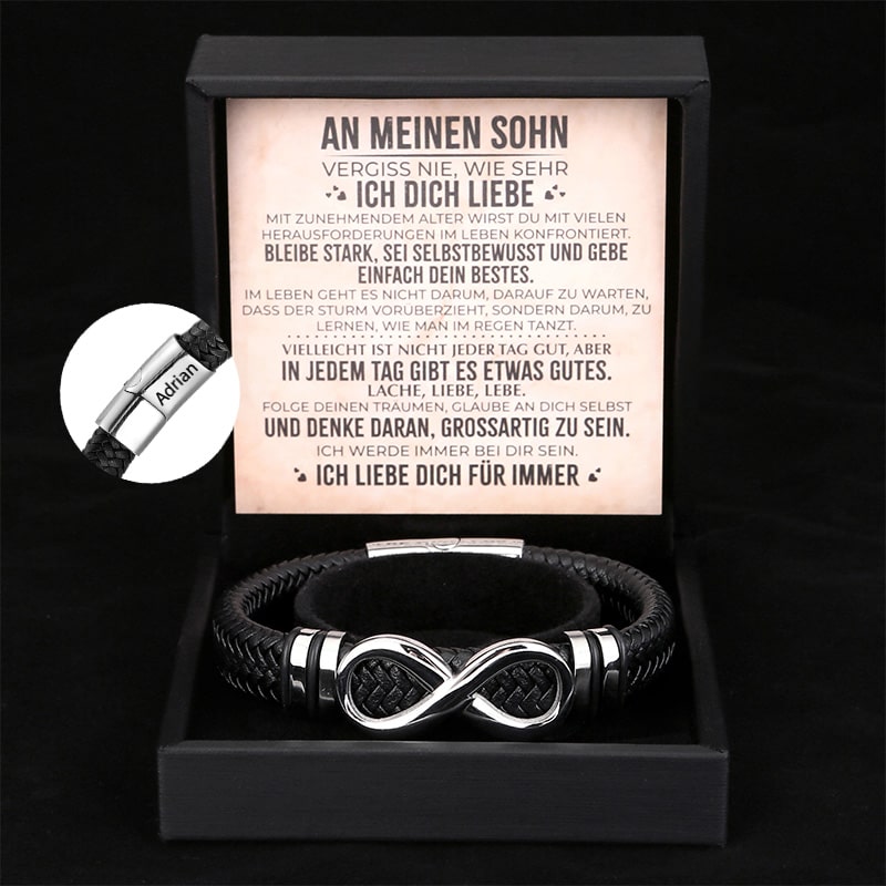 Herren-Lederarmband mit Gravur an meinen Sohn