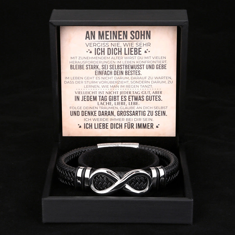 Herren-Lederarmband mit Gravur an meinen Sohn - Liebesketten