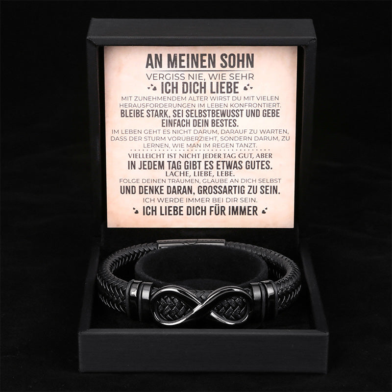 Herren-Lederarmband mit Gravur an meinen Sohn