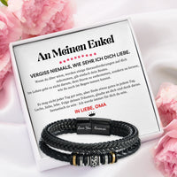 Herren-Lederarmband mit Karte an den lieben Enkel
