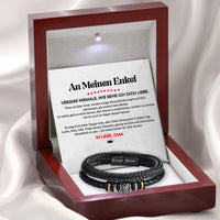 Herren-Lederarmband mit Karte an den lieben Enkel