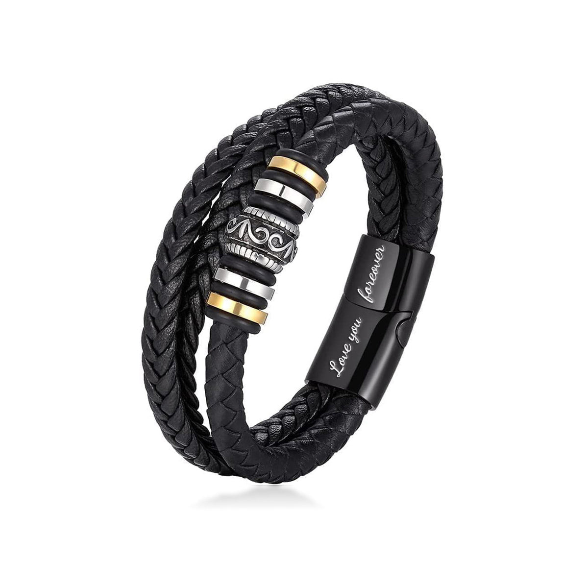 Herren-Lederarmband mit Karte an den lieben Enkel - Liebesketten