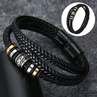 Herren-Lederarmband mit Karte an den lieben Enkel