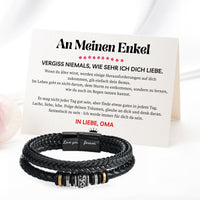 Herren-Lederarmband mit Karte an den lieben Enkel