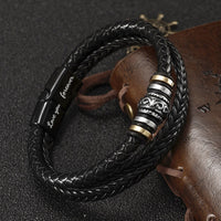 Herren-Lederarmband mit Karte an den lieben Enkel