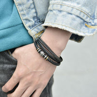 Herren-Lederarmband mit Karte an den lieben Enkel