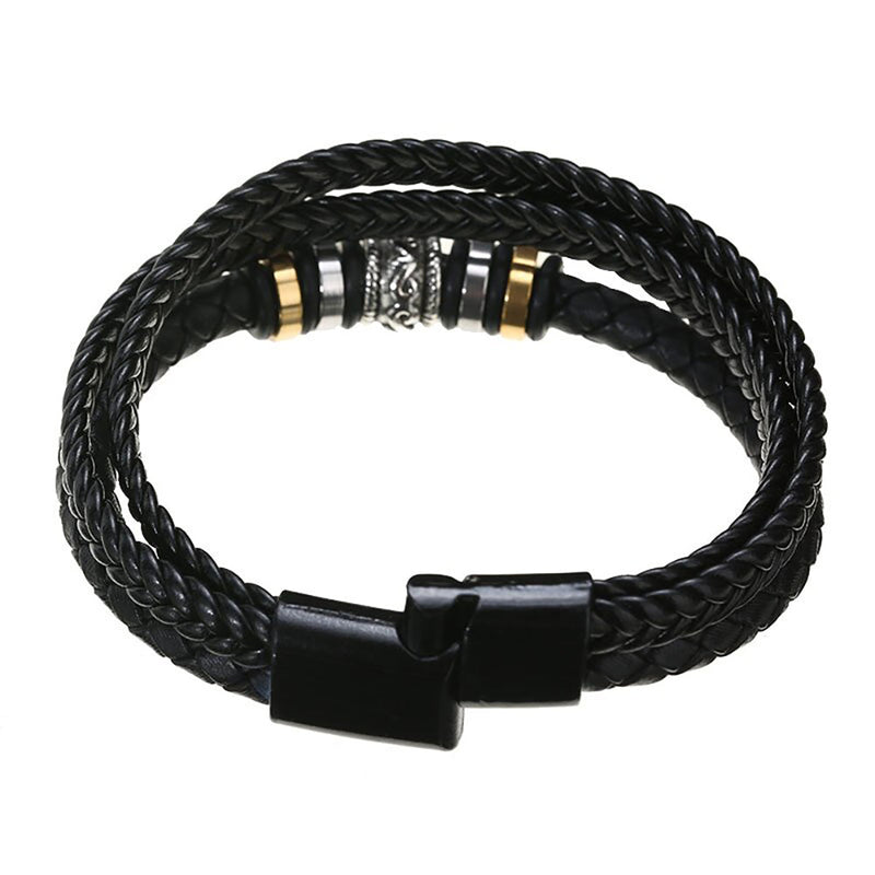 Herren-Lederarmband mit Karte an den lieben Enkel