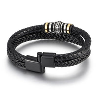 Herren-Lederarmband mit Karte an meinen lieben Sohn