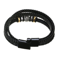 Herren-Lederarmband mit Karte an meinen lieben Sohn