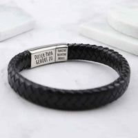 Herren-Lederarmband mit Spruch für Papa oder Opa