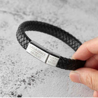 Herren-Lederarmband mit Spruch für Papa oder Opa