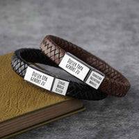 Herren-Lederarmband mit Spruch für Papa oder Opa