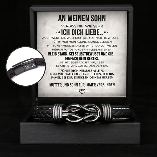 Herren-Lederarmband mit Unendlichkeit für den Sohn - Liebesketten