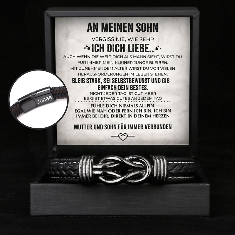 Herren-Lederarmband mit Unendlichkeit für den Sohn