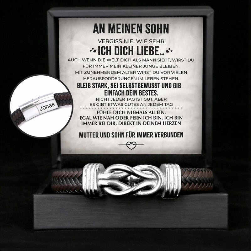 Herren-Lederarmband mit Unendlichkeit für den Sohn