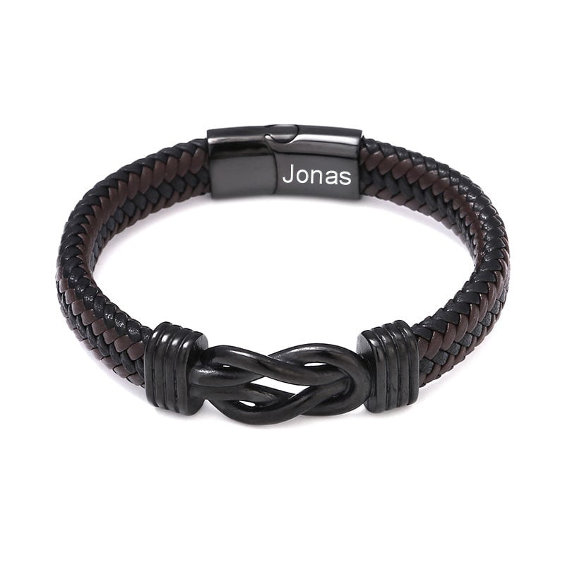 Herren-Lederarmband mit Unendlichkeit für den Sohn - Liebesketten