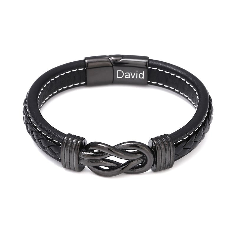 Herren-Lederarmband mit Unendlichkeit für den Sohn - Liebesketten