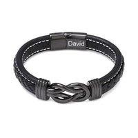Herren-Lederarmband mit Unendlichkeit für den Sohn
