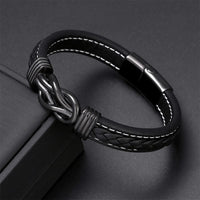 Herren-Lederarmband mit Unendlichkeit für den Sohn