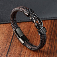 Herren-Lederarmband mit Unendlichkeit für den Sohn