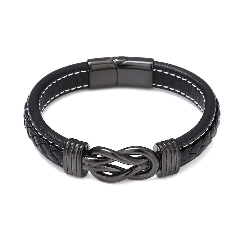 Herren-Lederarmband mit Unendlichkeit für den Sohn - Liebesketten