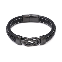 Herren-Lederarmband mit Unendlichkeit für den Sohn