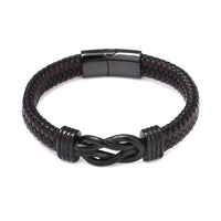 Herren-Lederarmband mit Unendlichkeit für den Sohn