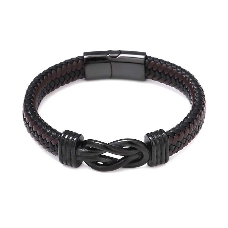 Herren-Lederarmband mit Unendlichkeit für den Sohn