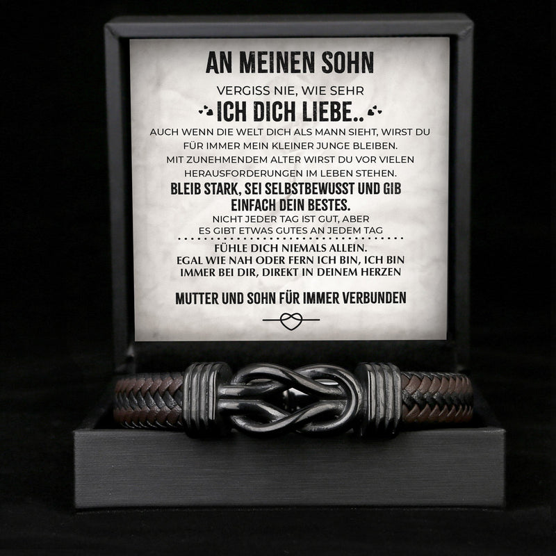 Herren-Lederarmband mit Unendlichkeit für den Sohn