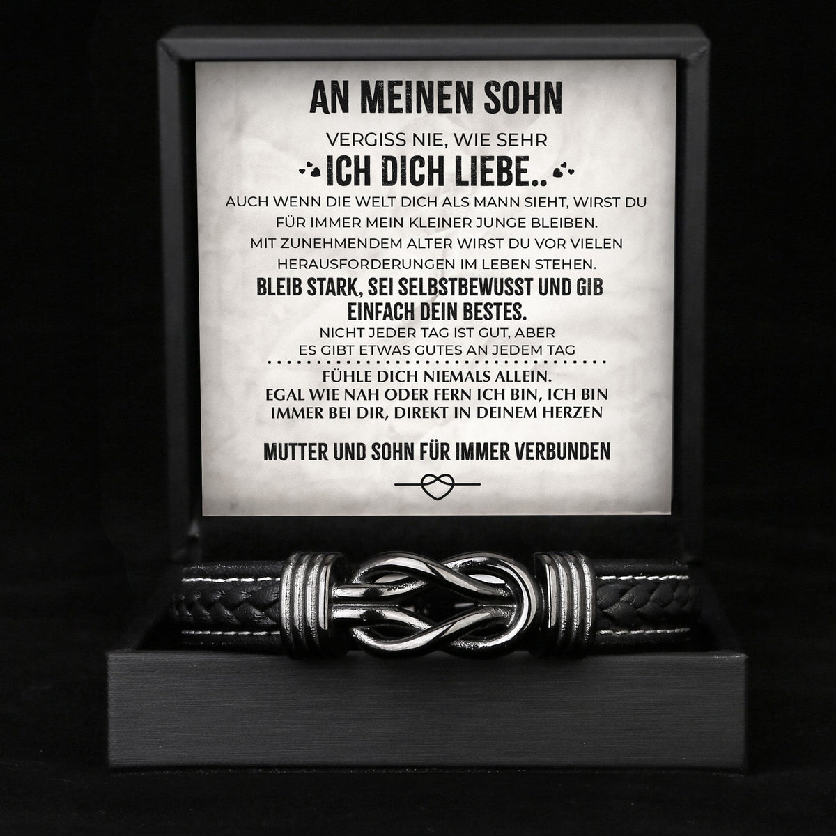 Herren-Lederarmband mit Unendlichkeit für den Sohn - Liebesketten