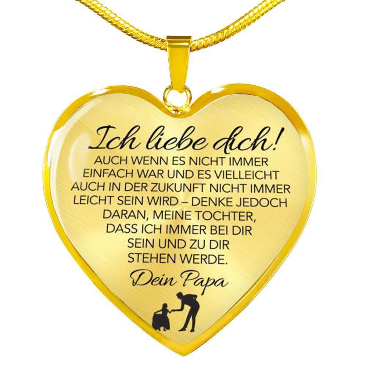 Herz-Halskette an die Tochter mit Karte Ich liebe dich - Liebesketten