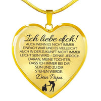 Herz-Halskette an die Tochter mit Karte Ich liebe dich
