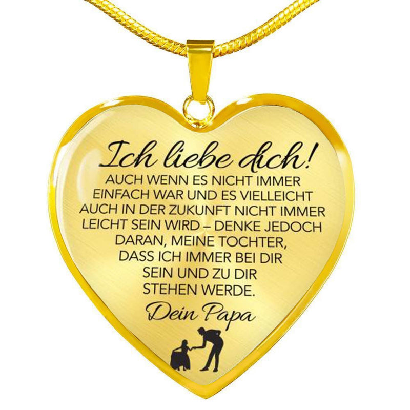 Herz-Halskette an die Tochter mit Karte Ich liebe dich