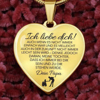 Herz-Halskette an die Tochter mit Karte Ich liebe dich