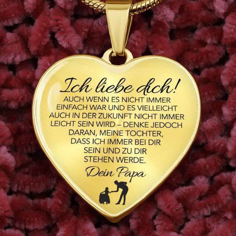 Herz-Halskette an die Tochter mit Karte Ich liebe dich