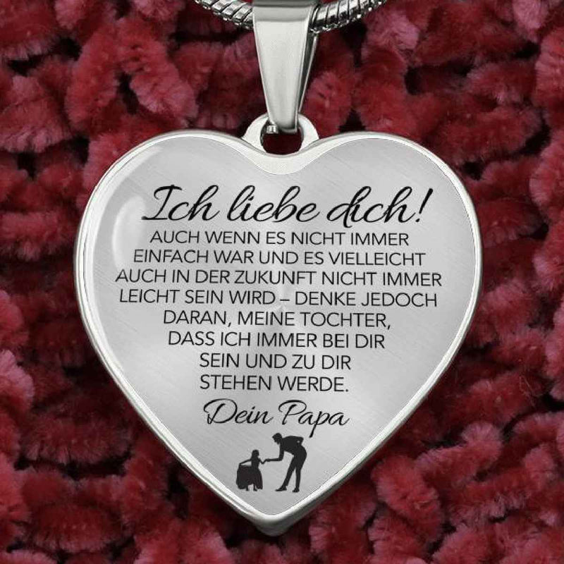 Herz-Halskette an die Tochter mit Karte Ich liebe dich