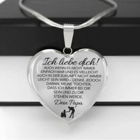 Herz-Halskette an die Tochter mit Karte Ich liebe dich