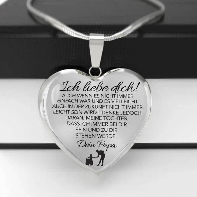 Herz-Halskette an die Tochter mit Karte Ich liebe dich