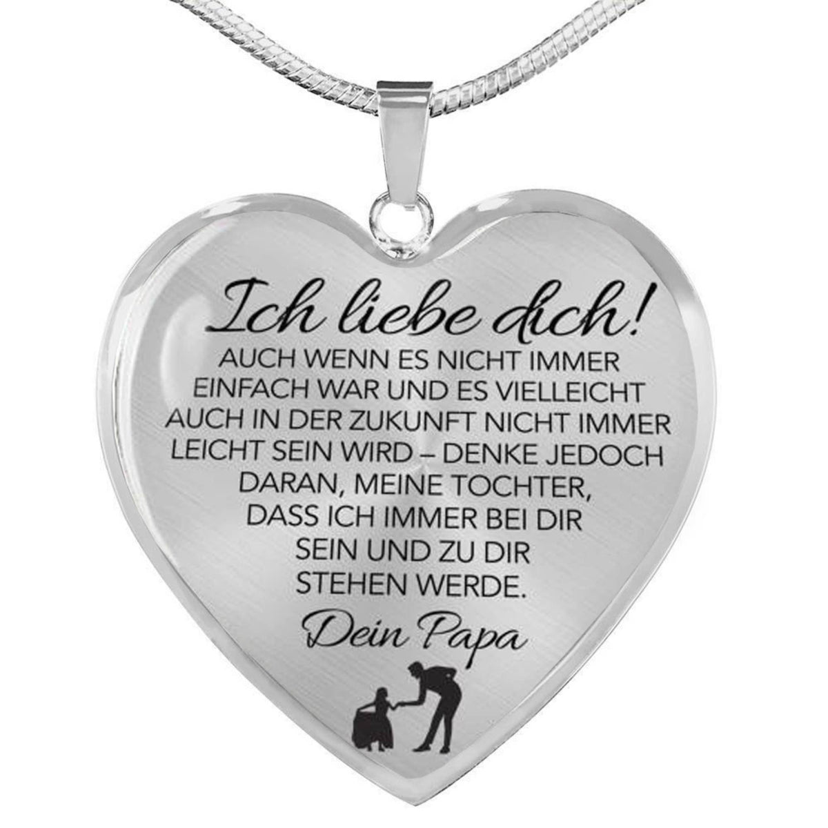 Herz-Halskette an die Tochter mit Karte Ich liebe dich - Liebesketten