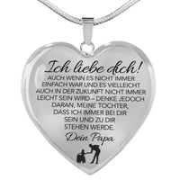 Herz-Halskette an die Tochter mit Karte Ich liebe dich