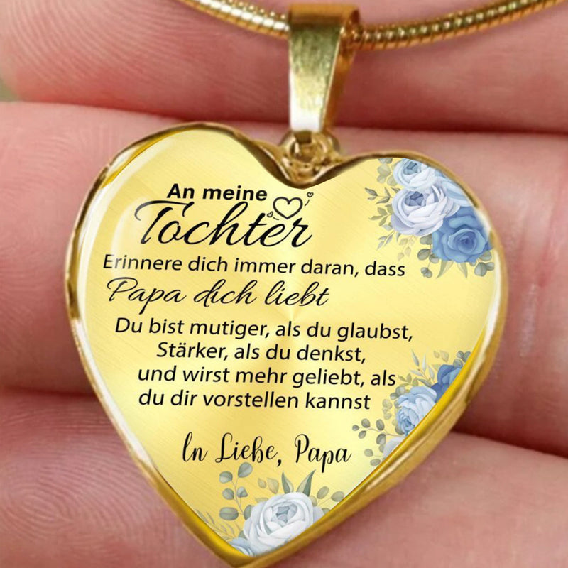 Herz-Halskette an die Tochter mit Karte Sei mutig