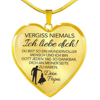 Herz-Halskette an die Tochter mit Karte Vergiss nie