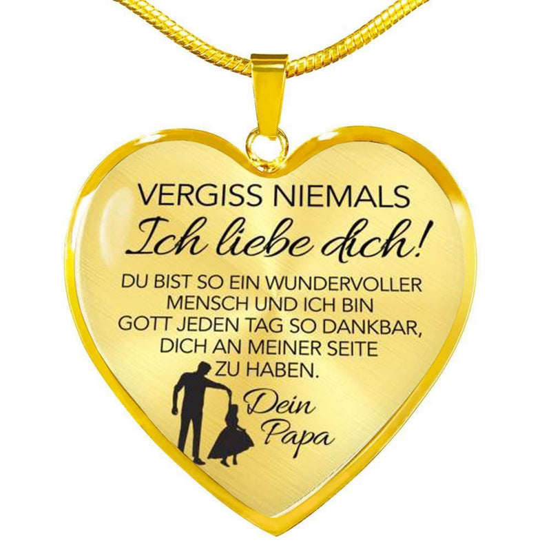 Herz-Halskette an die Tochter mit Karte Vergiss nie