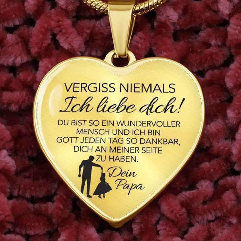 Herz-Halskette an die Tochter mit Karte Vergiss nie