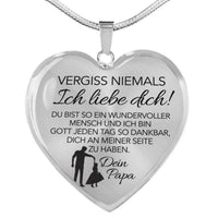 Herz-Halskette an die Tochter mit Karte Vergiss nie